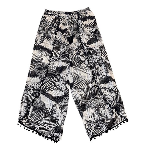 Club Z Collection Beach Sparkle Black & White Cover Up Pants - Size: 2X - Picture 1 of 6